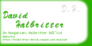 david halbritter business card
